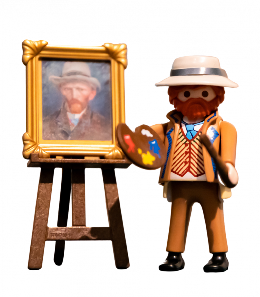 Playmobil Vincent van Gogh Custom medieval Dutch painter with a Spanish Painting. 