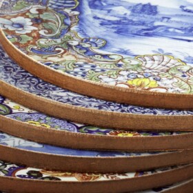 Coasters - Delft Blue plates - detail