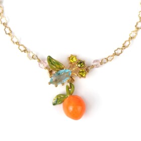 : Orange and orange blossom baroque style earrings