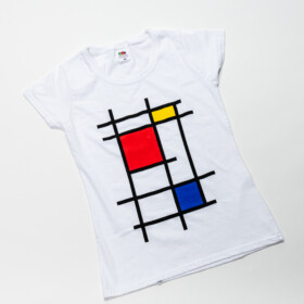 T-shirt Mondriaan wit
