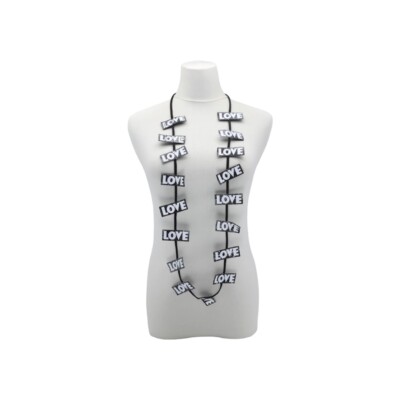 Tropenmuseum_lingel strand leatherette necklace printed with love