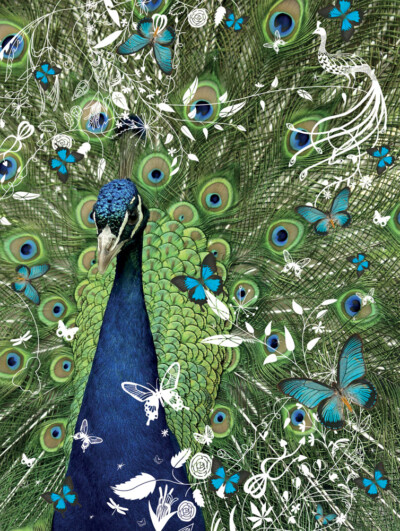 Tord Boontje - Tropical Forest Peacock - Giclée
