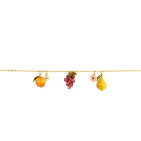 Romantic Flowers and Orchard Fruits Charm Bracelet